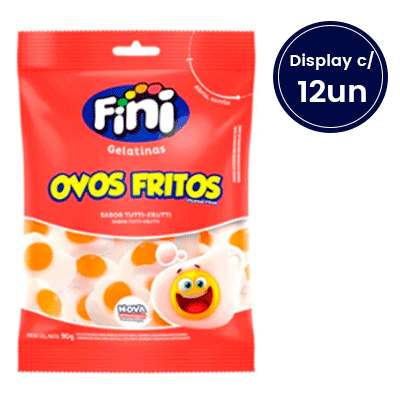 Bala de Gelatina Ovos Fritos Fini 90g Display c/12un